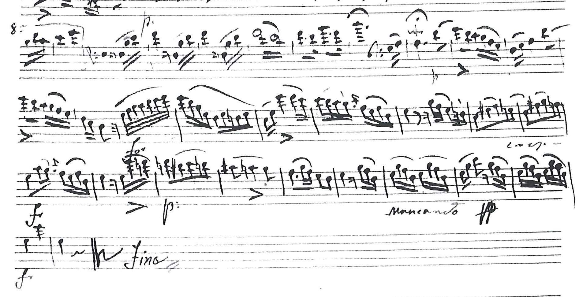 Auschnitt der autographen Kontrabass-Stimme (Quelle: GB-Lbl: Add. Ms. 17832-4)
