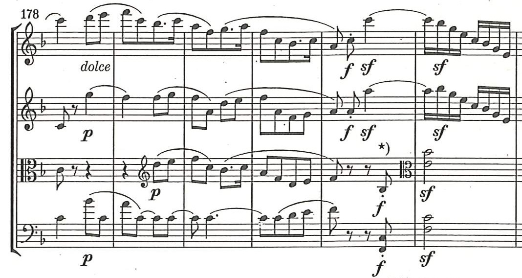 Fig. 6 Edition Henle (2014) movement IV: Allegro molto vivace, measures 178–183